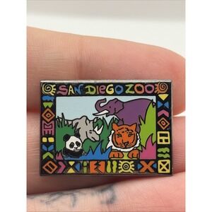 San Diego Zoo Tiger Elephant Panda Rhino Cartoon Cute Lapel Hat Pin